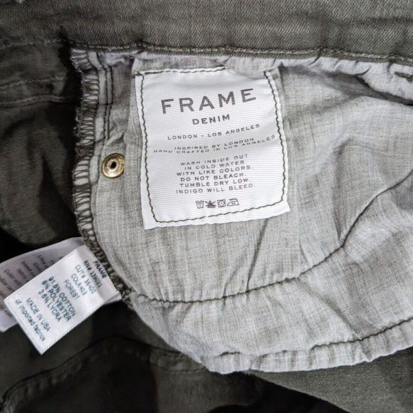 FRAME Womens Mid-rise Le Skinny de Jeanne Jeans Olive‎ Green Destroyed Size 31 - Picture 6 of 7
